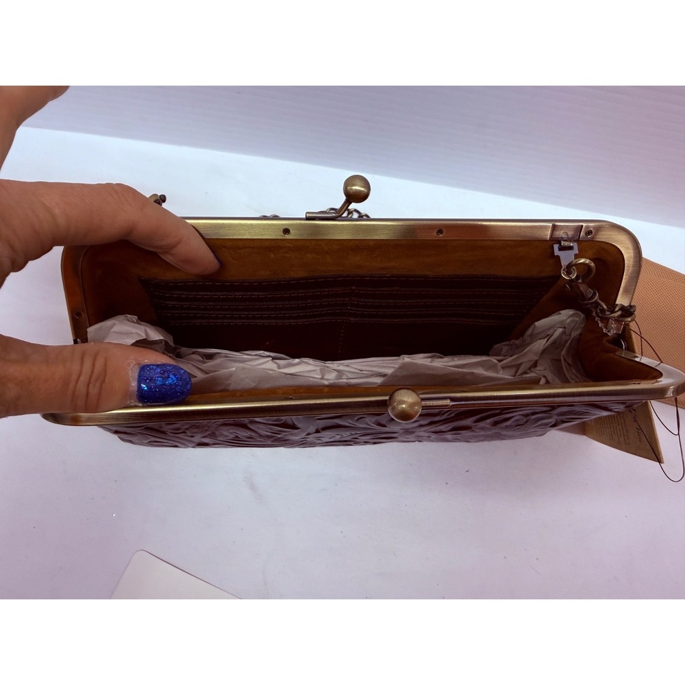 Patricia Nash Small purse Potenaz Leather Clutch BRITISH TAN CHAIN STRAP NWTS - Picture 10 of 10